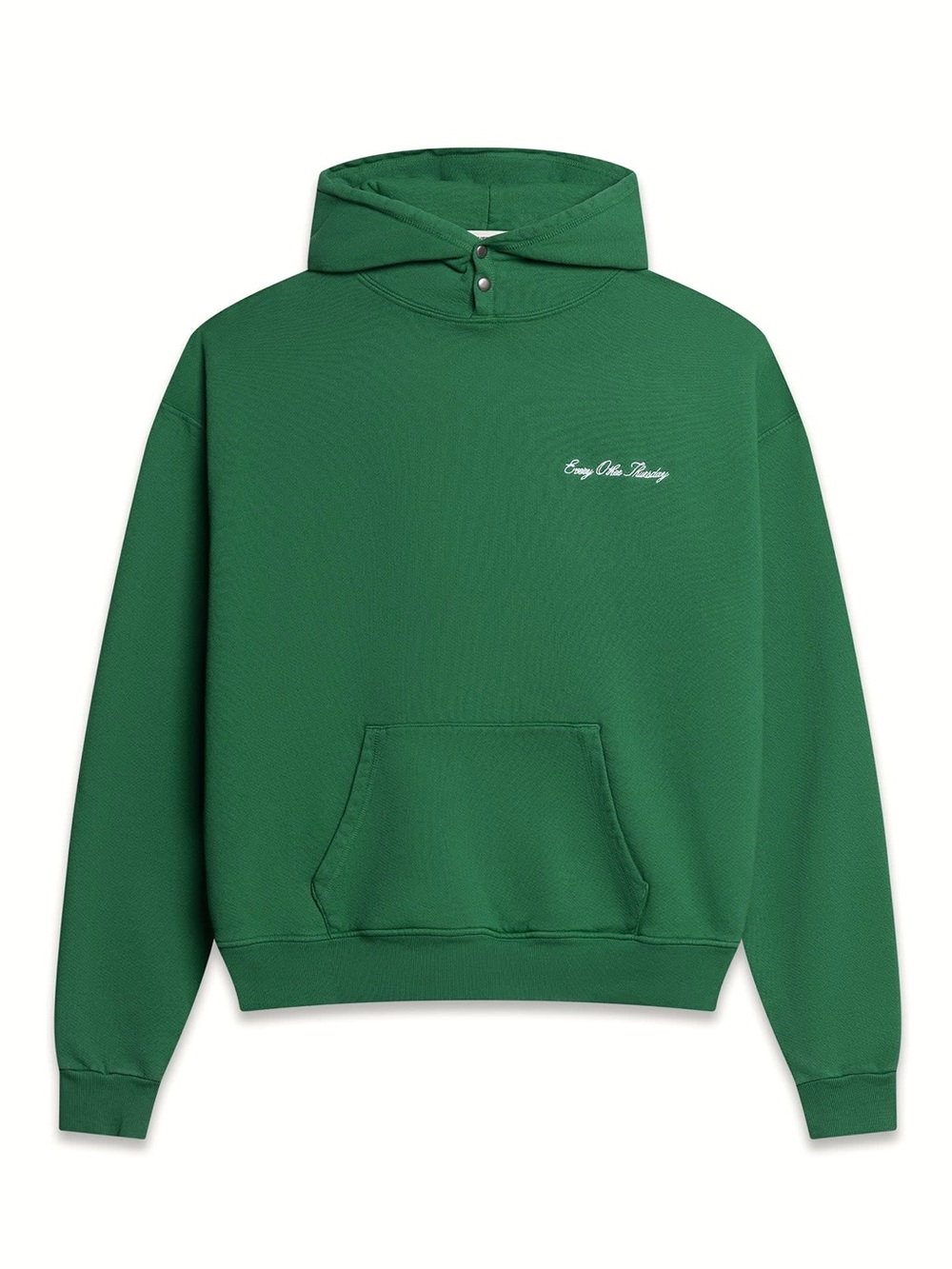 Every Other Thursday Double Snap Relaxed Green Hoodie Unisex NWOT Streetwear